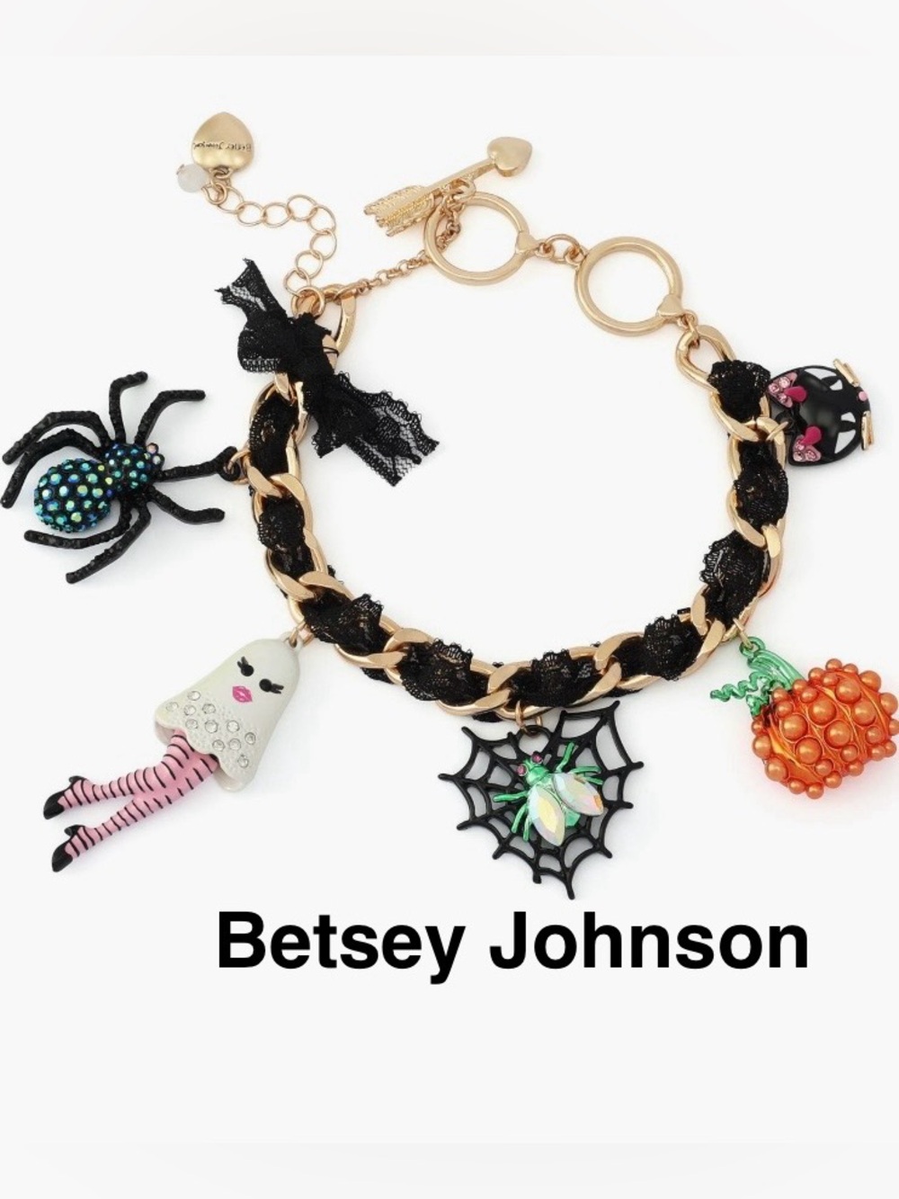 Betsey Johnson Halloween Charm Toggle Bracelet - NEW